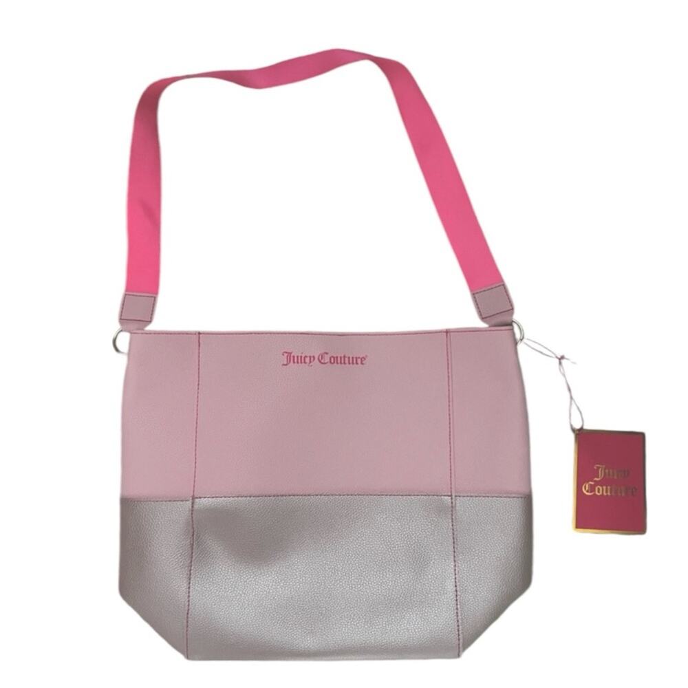 NWT Juicy Couture Pink & Champagne Metallic Tote Bag